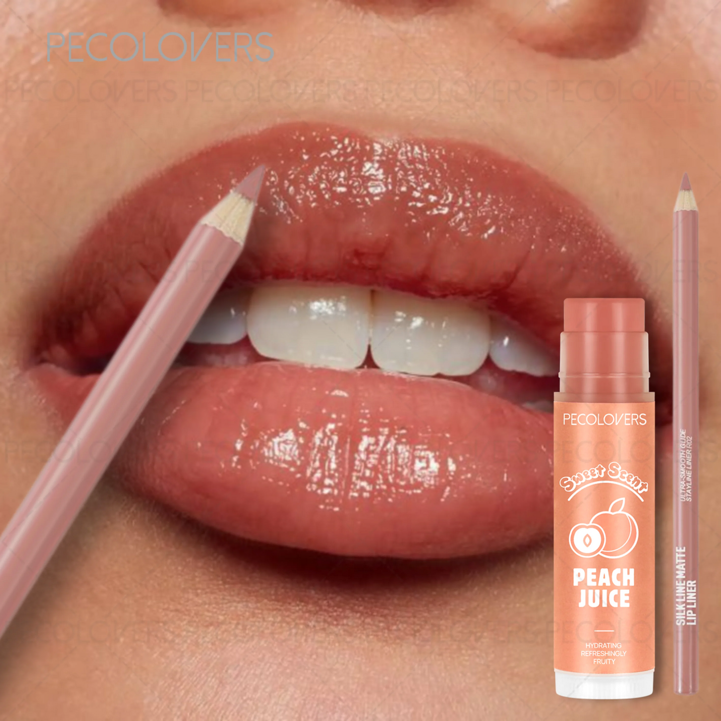 2pcs set Moisturizing Lip Balm & Matte Non-stick Cup Lipline，Long-lasting Lip，2-in-1 Matte Lip Liner Lipstick Pen